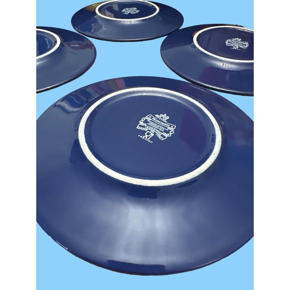 Pagnossin Treviso Ironstone Blue & Orange Pasta Bowls & Salad Plates - Picture 5 of 11